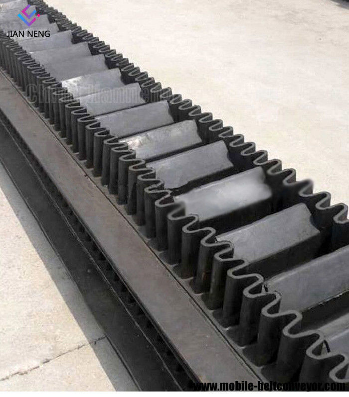 Sidewall Cleated Truck Loading Băng tải, Băng tải tải di động cho vật liệu Băng tải