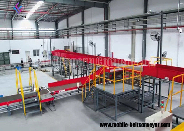 Băng tải vành đai viễn vọng di động hiệu suất cao với nâng thủy lực cho túi giỏ và hộp